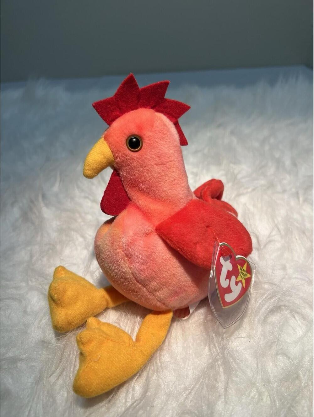 Vintage Rare TY BEANIE BABY Original STRUT THE ROOSTER 1996 New With TAG Plush